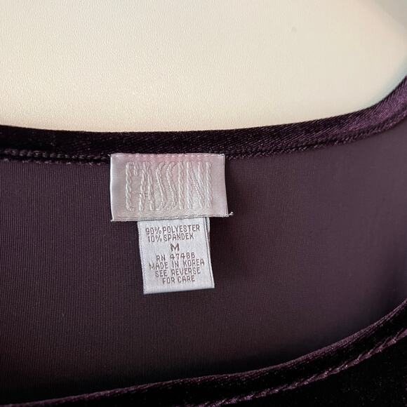 90s Vintage Cassini Purple Stretch Velvet Maxi Dress Size Medium - Picture 4 of 6